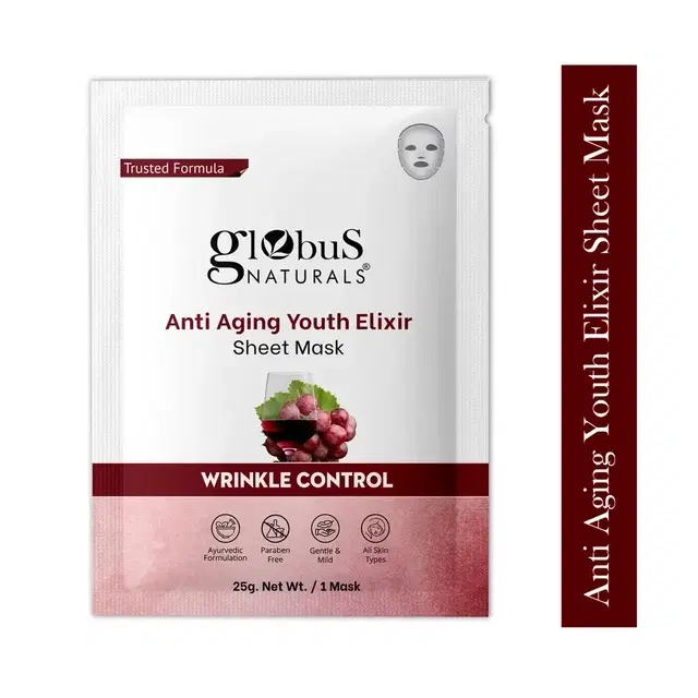 Globus Naturals Anti Aging Youth Elixir Sheet Mask 25 g