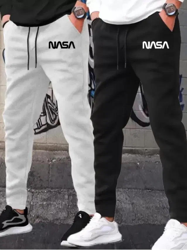 Polyblend Printed Trackpants for Men, Black & Grey, Pack of 2 (M)