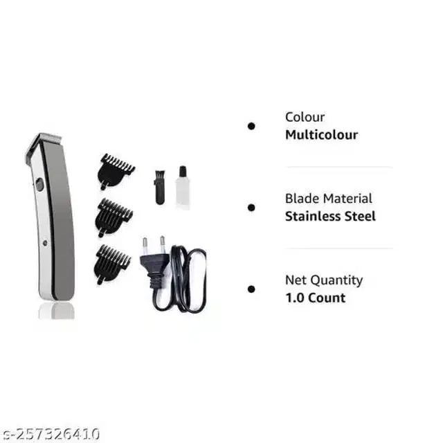 Rechargeable Cordless Trimmer for Men, White & Grey