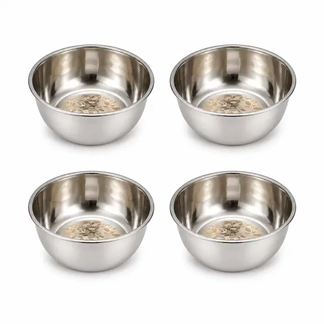 TerraHome Steel Pickle Bowl 125ml Combo Set of 4