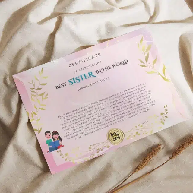 Birthday Greeting Card with Envelope for Sister, Multicolor, Set of 1