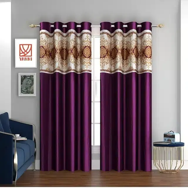 Polyester Room Darkening Window Curtains, Pack of 2, Wine, 5 feet