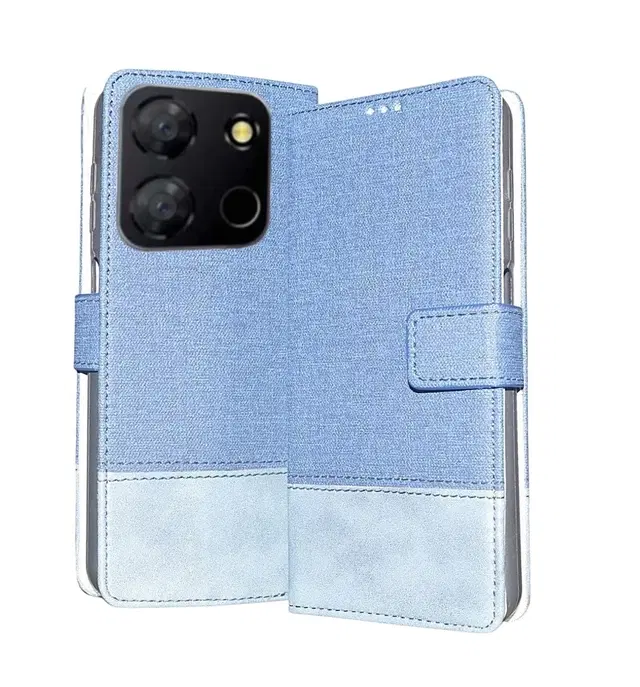 Artificial Leather Flip Cover For Itel A662L / A60 / A60S /A05S, Blue