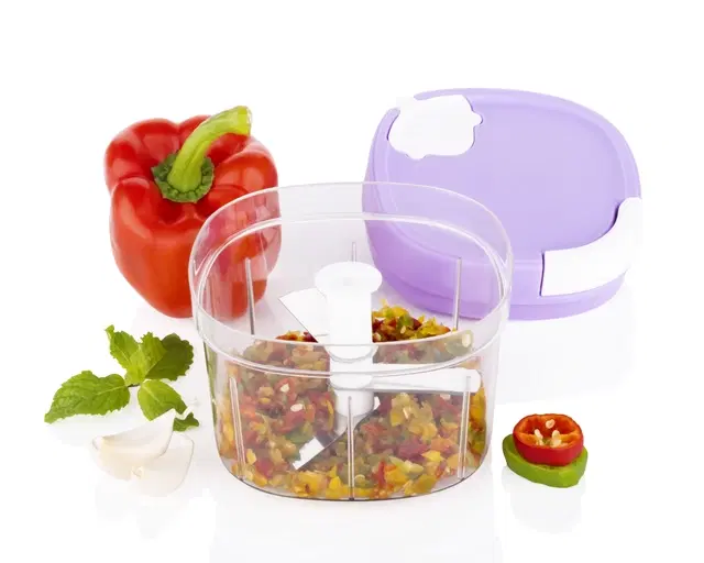 Plastic Manual Vegetables Chopper, Multicolor, 450 ml