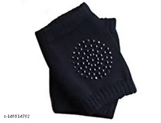 Cotton Anti-Slip Knee Protector Pads for Infants, Black