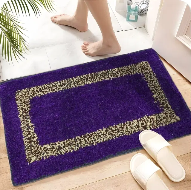Qaleen Cotton Floor Mat, Purple, Pack of 2