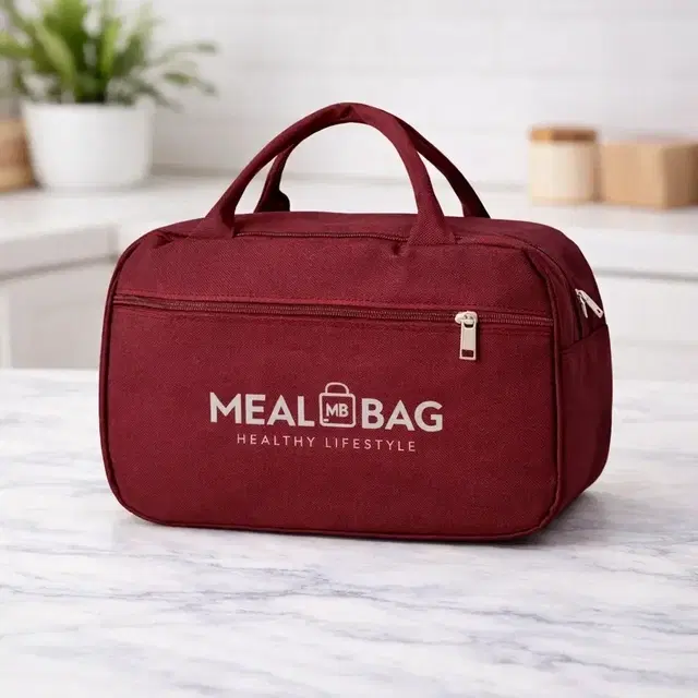 Lunch Meal Box Bag Insulated thermal Maroon