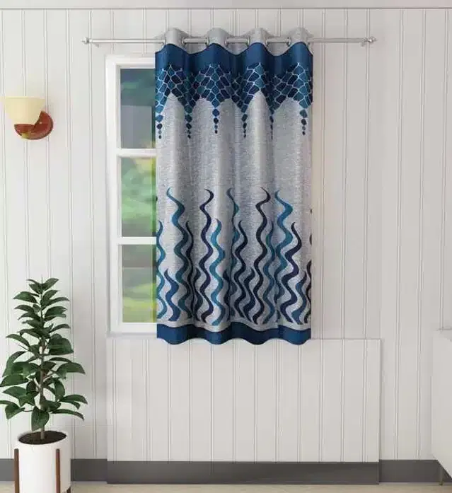 Window Curtain, Blue, 4X5 Feet