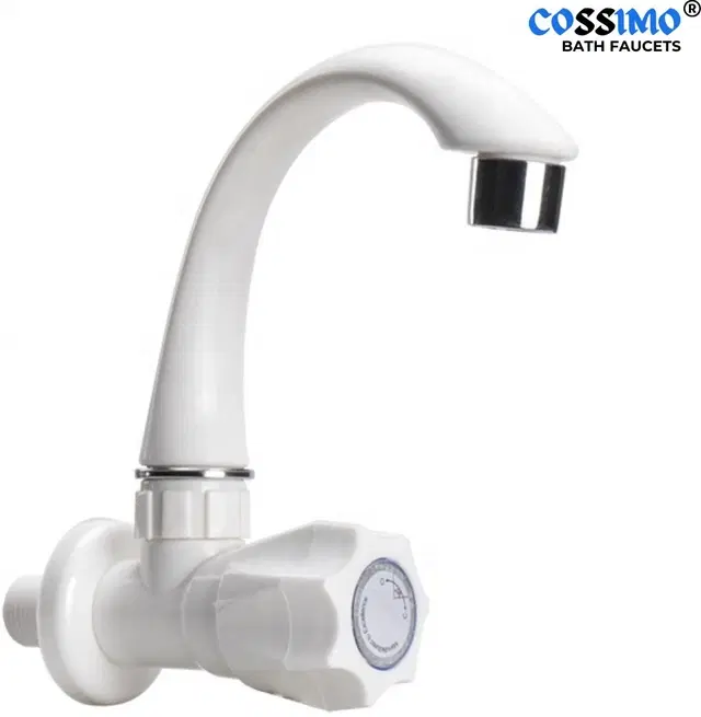 Plastic Swan Neck Tap with Foam Flow for Wash Basin, White