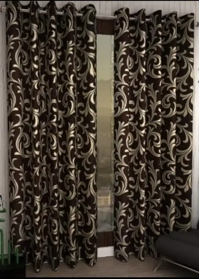 Door Curtains, Pack of 2, Coffee, 7 feet