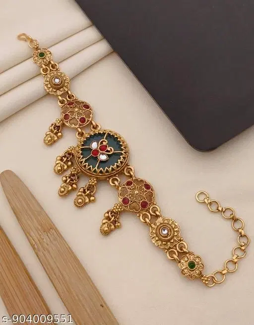 Designer Bracelet for Women (Gold, Free Size)