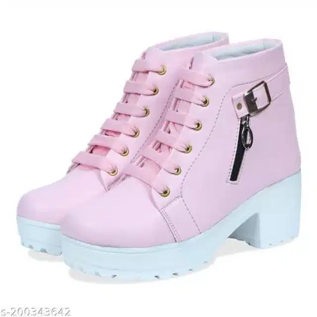 Boots for Women (Pink, 3)