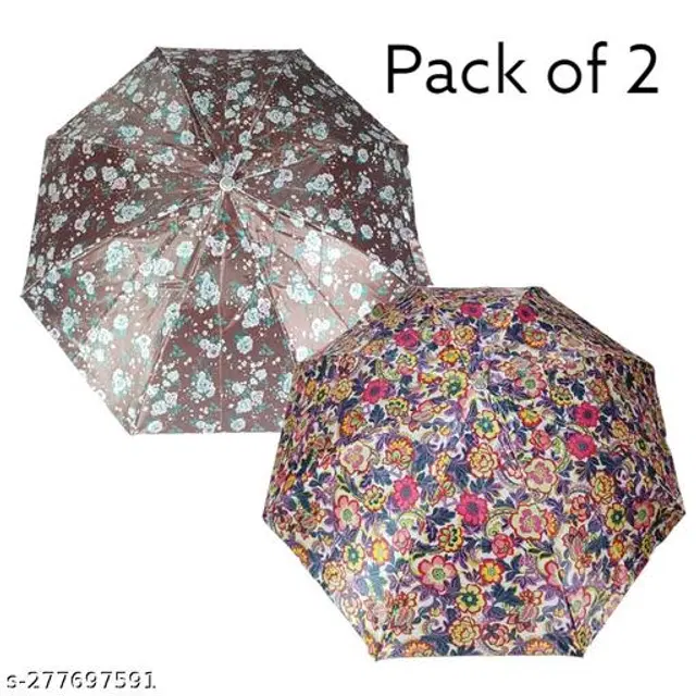 Polyester Foldable Umbrella, Assorted, Pack of 2