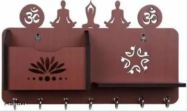 Wooden Key & Mobile Holder, Brown