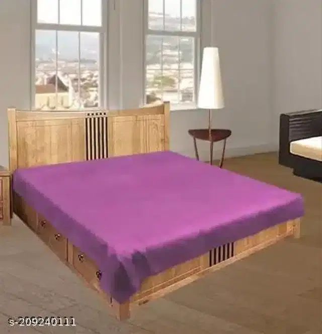 PVC Waterproof Mattress Protector Sheet, Purple, 6.5x6 feet