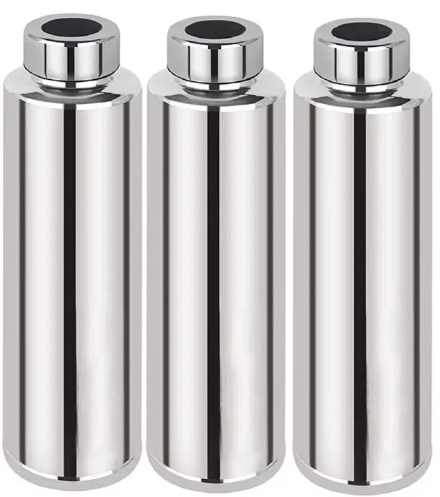 Stainless Steel Water Bottle, Silver, 1000 ml, Pack of 3