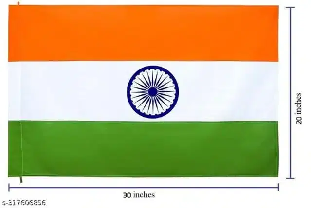 Satin Tiranga Flag, Multicolor, 20x30 inches