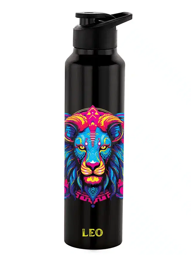 Stainless Steel Insulated Single Wall Water Bottle, Black, 1000 ml