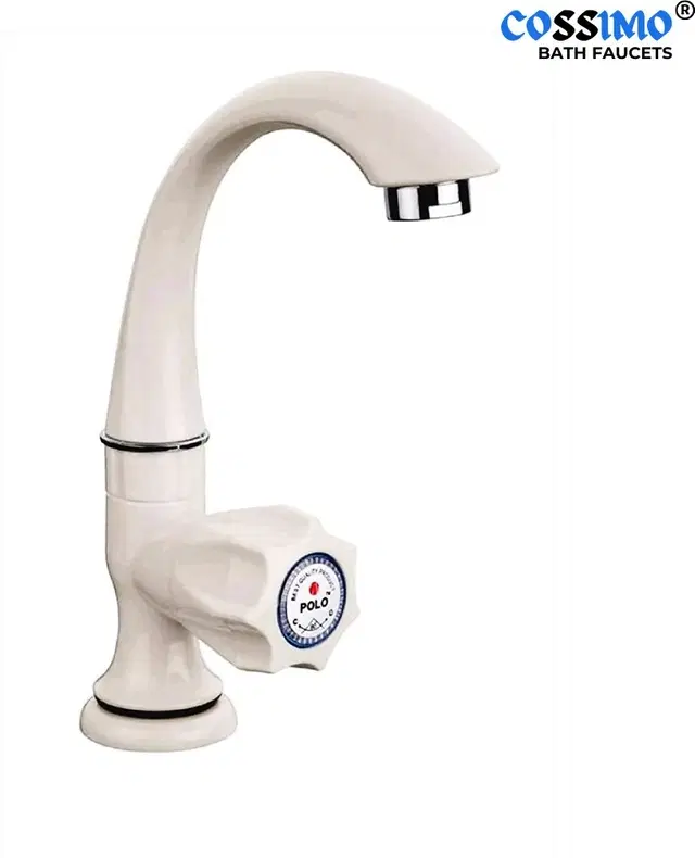 Plastic Swan Neck Tap with Foam Flow for Wash Basin, White
