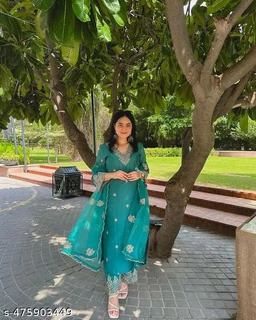 Kurta Set for Women (Green, XL)