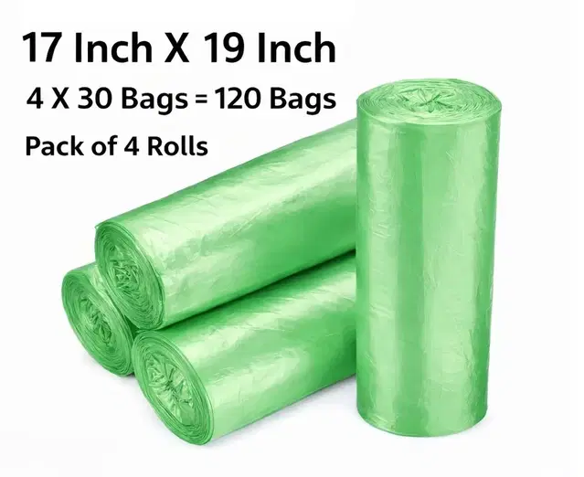 Innate Garbage Bag (17 x 19) Green- Set of 4, 120 Pcs