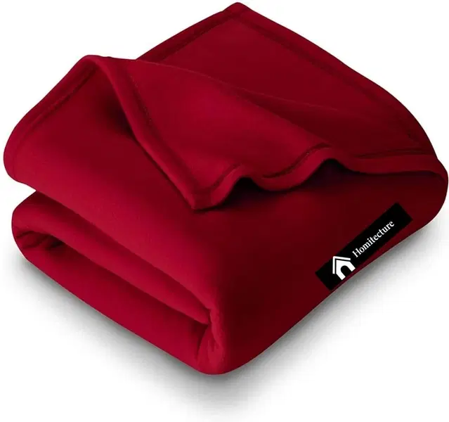 Wool Solid Blanket, Red (225x150 cm)