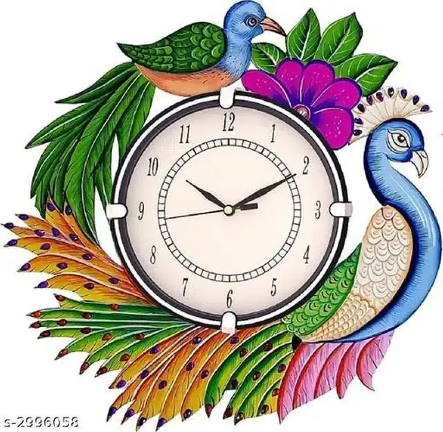 Wooden Wall Clock, Multicolor