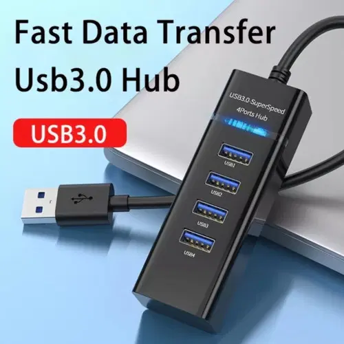 Premium Hi-Speed 4 Type A Ports USB Hub, Black