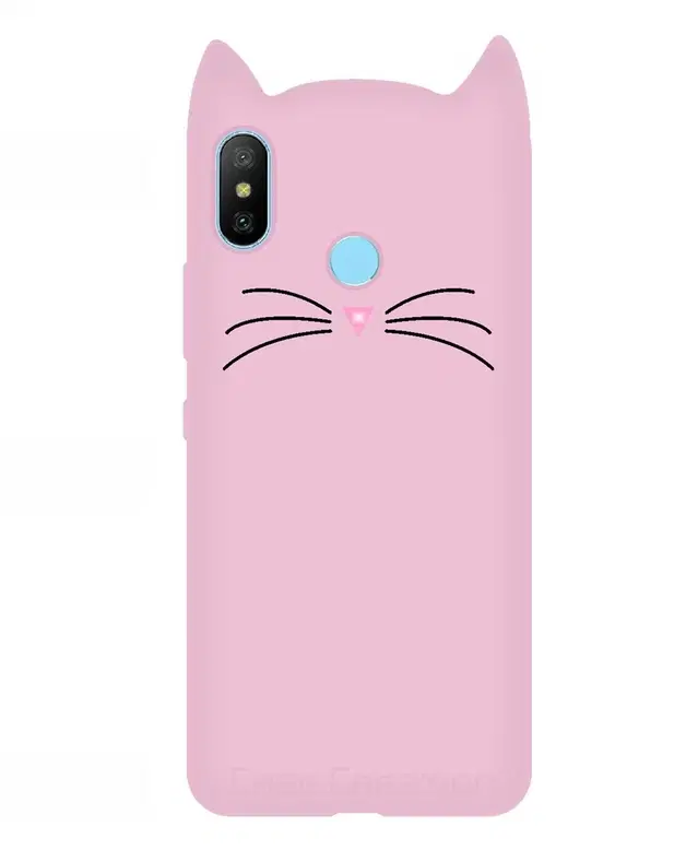 Rubber Mobile Back Cover for Mi Redmi 6 Pro (Pink)