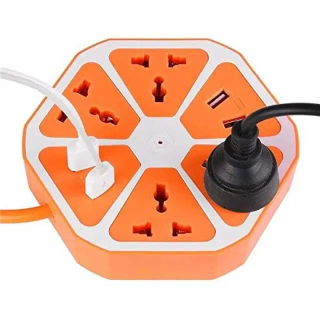 MN Enterprises Extension Board With 4 Usb Outlet Ports With 6 Ft Surge Protection, 2500W, Assorted, MN-6