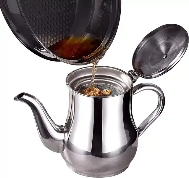 Stainless Steel Oil Strainer Pot With Removable Filter Bacon Grease Storage, Silver, Sb-18