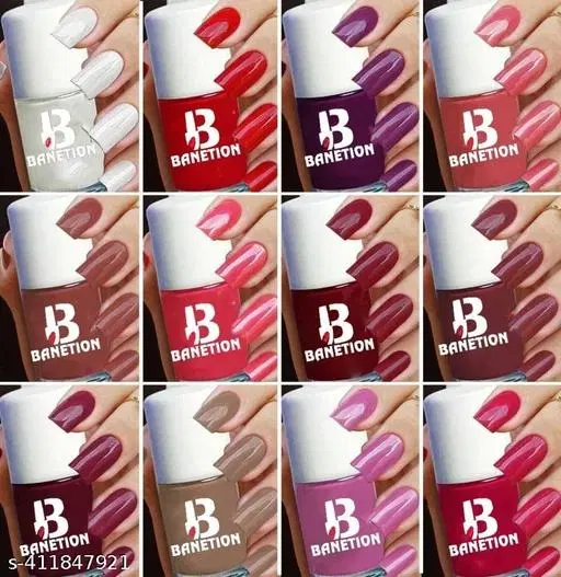 Banetion Matte Nail Polish, Multicolor, Pack of 12