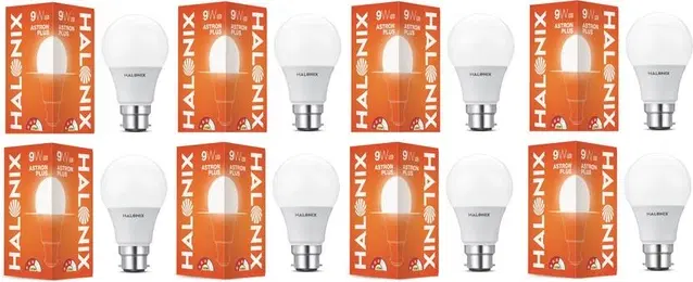 Halonix 9W B22 LED Bulb, White [Pack Of 8]
