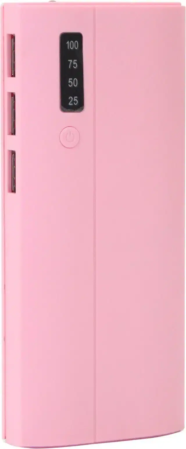 Portable Inbuilt Cables Power Bank, Pink, 20000 mah