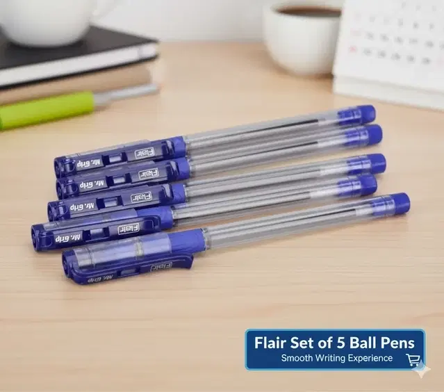 Mr Grip Ball Pen- Blue, Set of 5