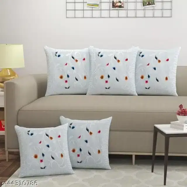 Cotton Cushion Covers, White, Pack of 5