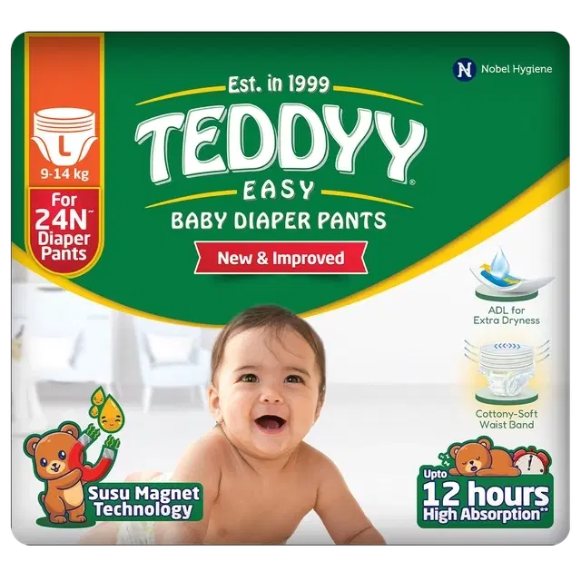 Teddyy Baby Easy Diapers Pants Large 28 Units
