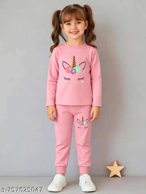 Cotton Blend Clothing Set for Girls, Pink (5-6 Years)