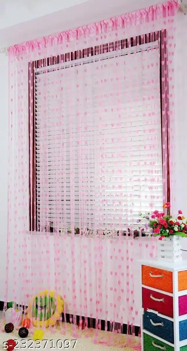 Curtains for Door, Pink, 6 Feet