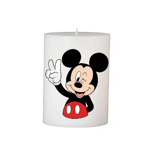 Floish Decor Premium Printed Cartoon Pillar Candle