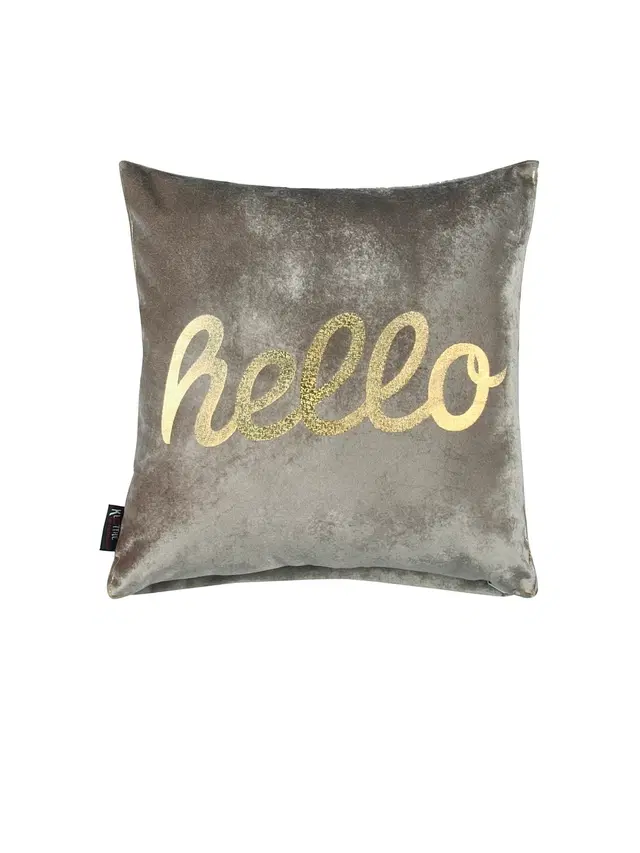 Cotton Cushion Cover, Grey, 16x16 inches
