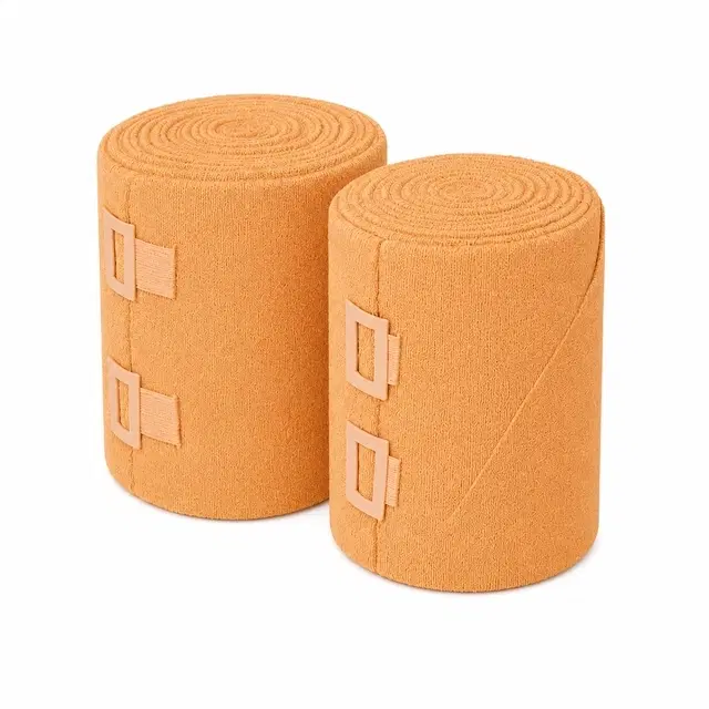 Elastic Cotton Crepe Bandage Wrap 6cm x 4m, Rolls with Extra Clips [Pack of 2]
