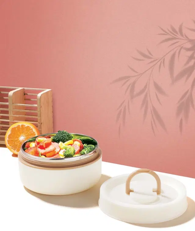 Stainless Steel Microwave Friendly Leakproof Insulated Lunch Box, Cream, 300 ml