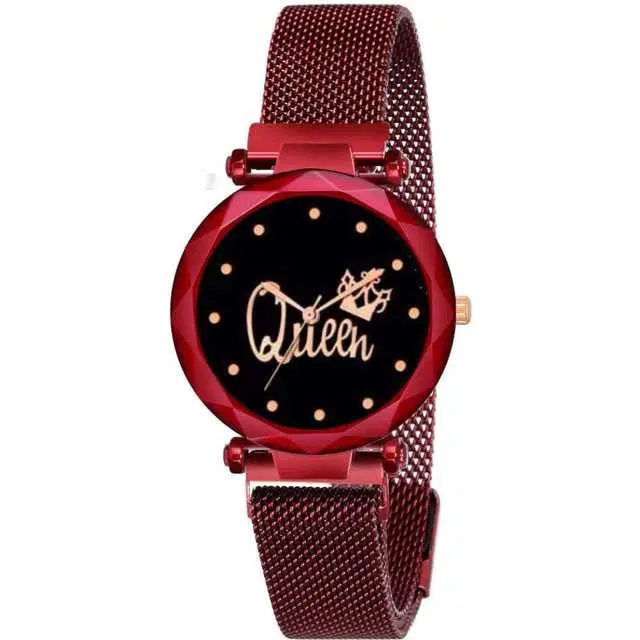 Casual Metal Analog Watch For Women (Red) (MP-125)