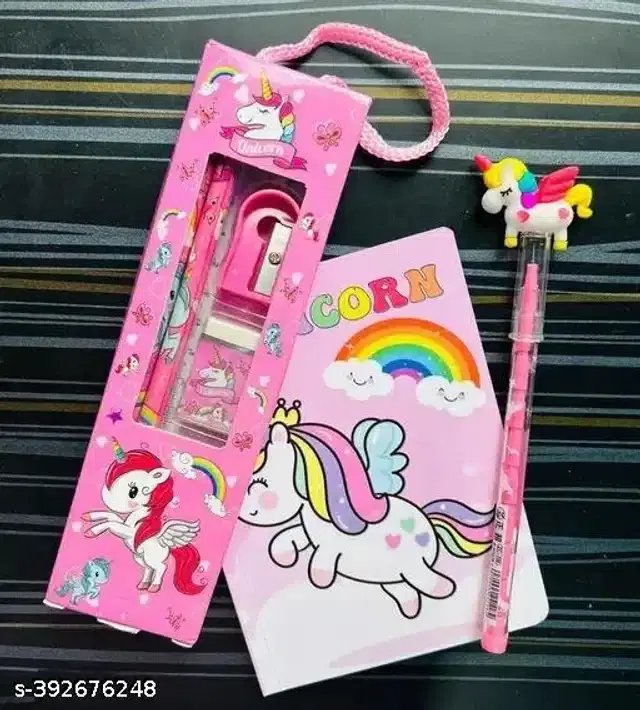 Unicorn Theme Diary with Pencil Kit & Pencil, Pink, Set of 3