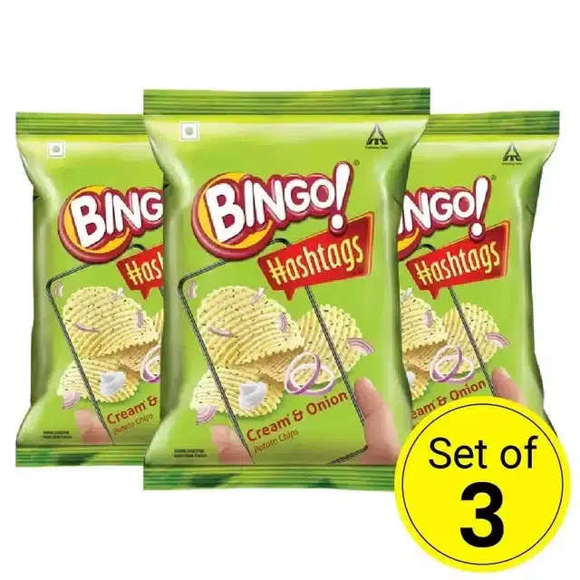 Bingo Hashtags Cream & Onion 53 g (Set Of 3)