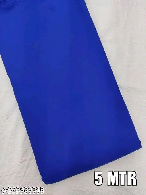 Plain Crepe Kurti Fabric for Women (Blue, Un Stitched)
