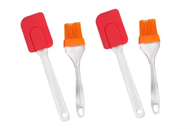 Spatula and Pastry Brush Set, Multicolor, Pack of 4