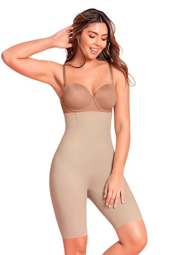 Women’s Cotton Lycra Tummy Control 4-in-1 Blended High Waist Tummy & Thigh Shapewear (S234)