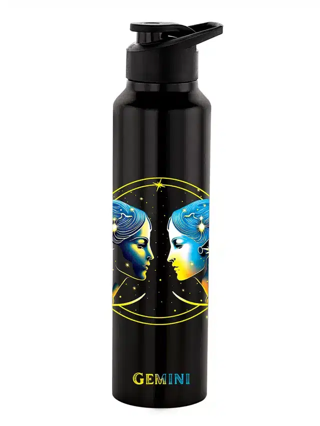 Stainless Steel Insulated Single Wall Water Bottle, Black, 1000 ml